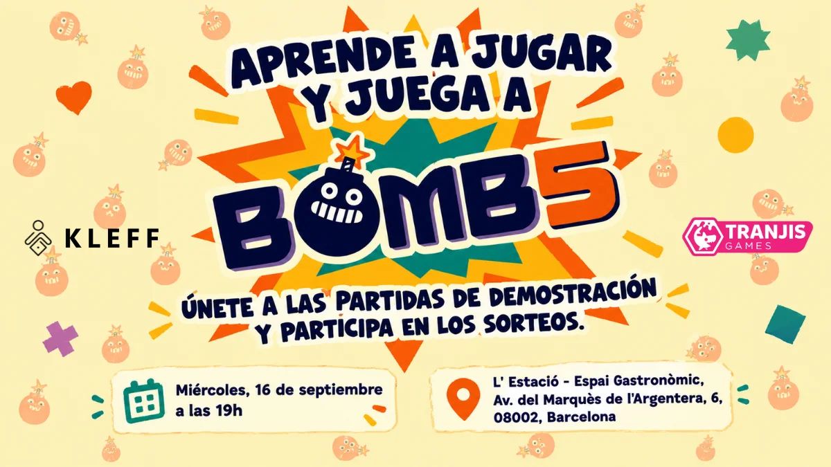 Bomb5 de Tranjis Games: así es el nuevo filler que explotó en la noche de juegos de KLEFF